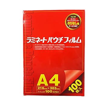 Amazon | 稲進 ラミネーターフィルム 100μ A4サイズ SP100216303